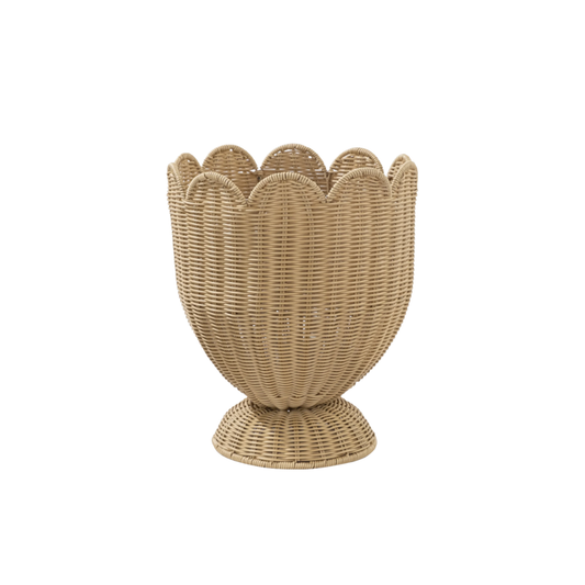 Scalloped Woven Planter Vase