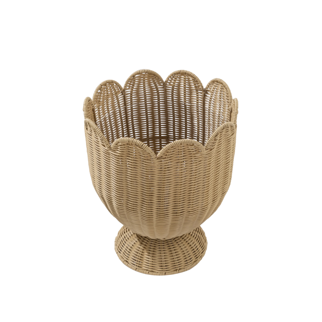 Scalloped Woven Planter Vase