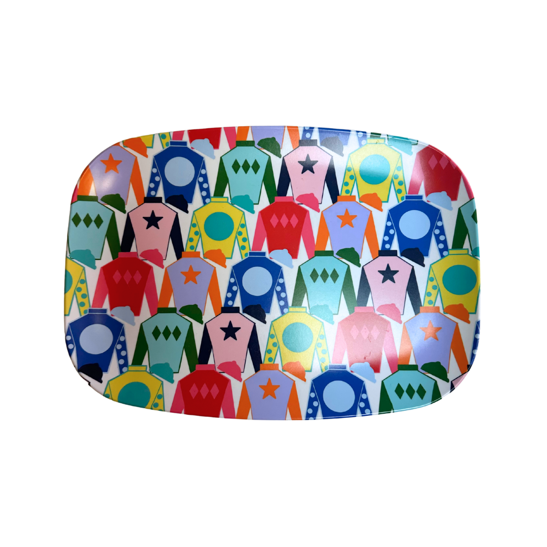 Jockey Silk/Equestrian Melamine Platter
