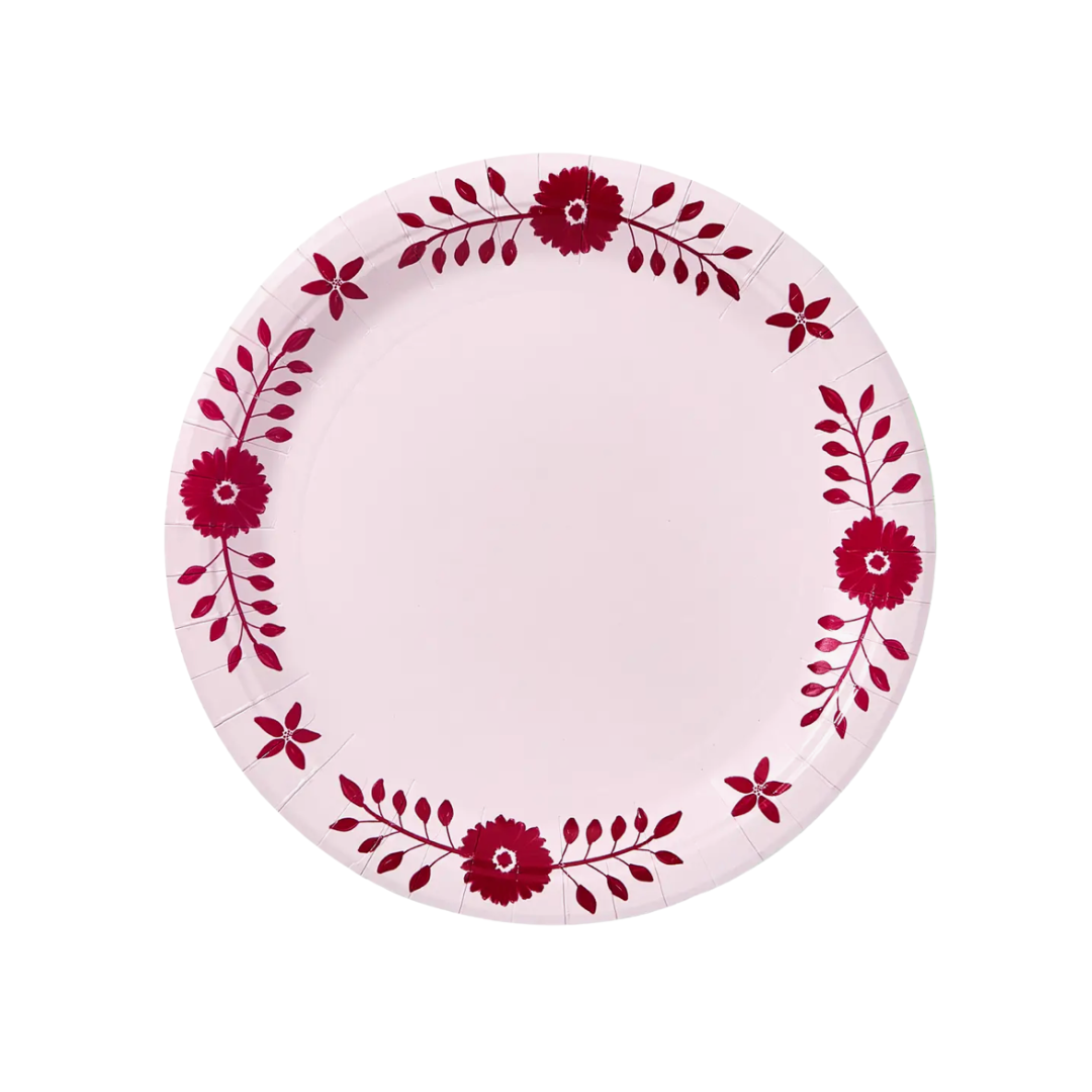 Daisy Josephine Paper Dinner Plates in Berry & Ballet