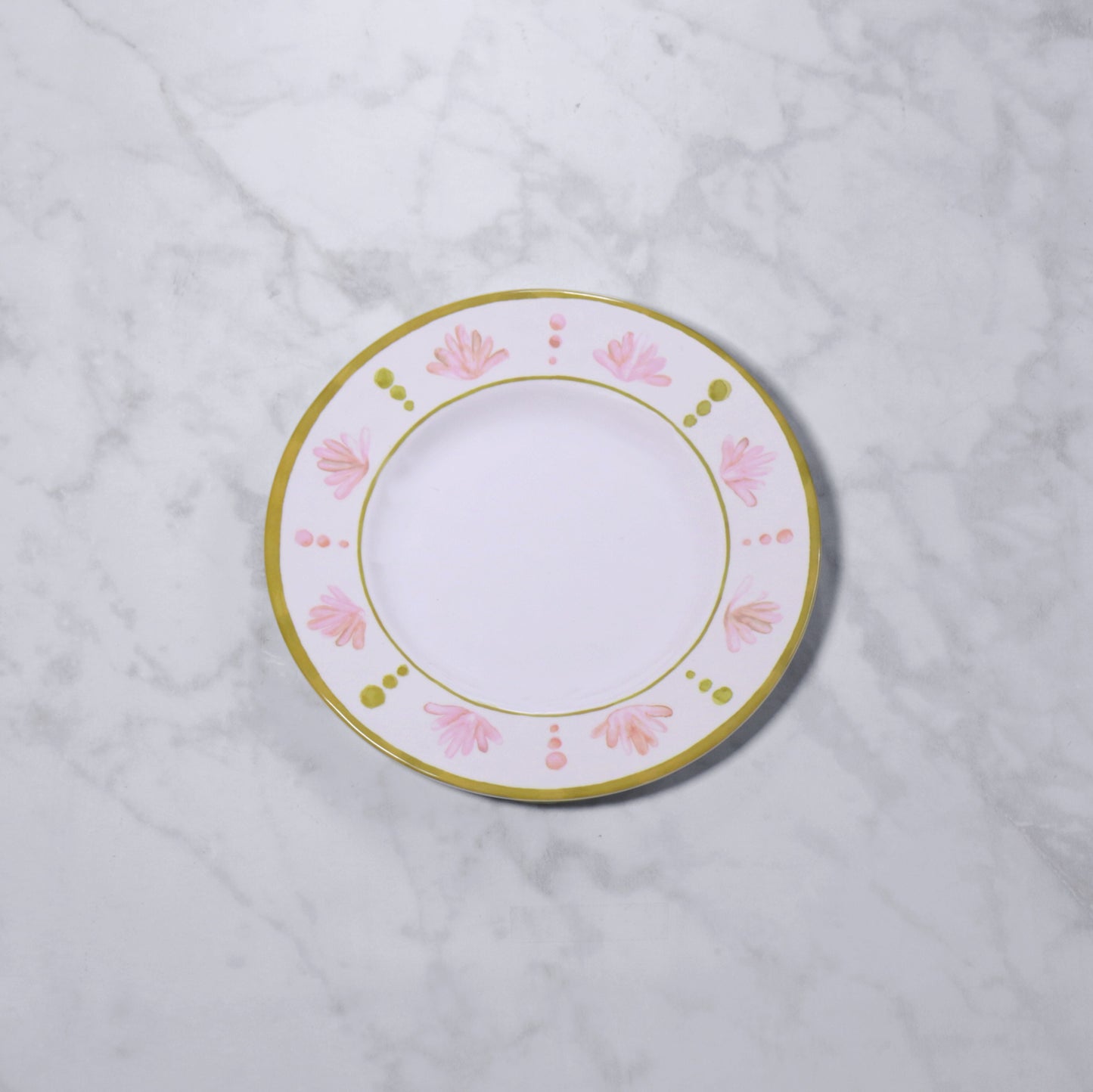 Pink and Green Melamine Dinner Plate