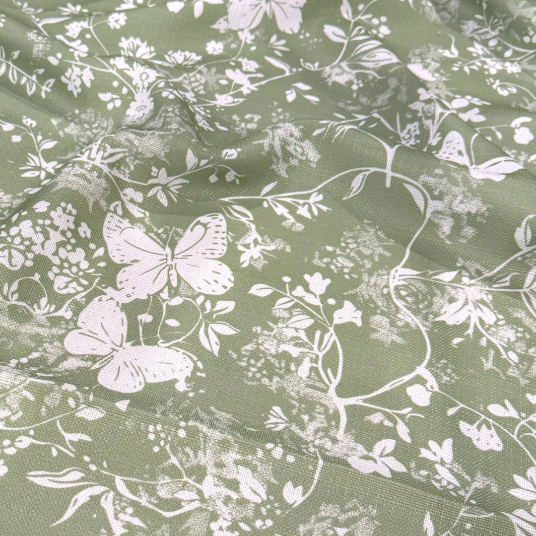 Green Butterfly Round Table Linen