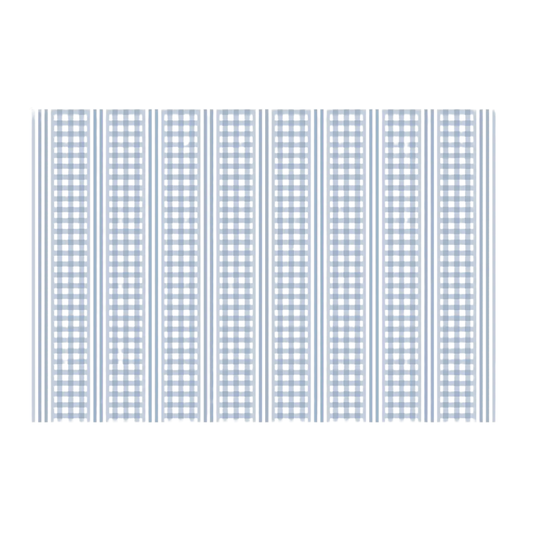 Blue Gingham Print Cotton Tablecloth
