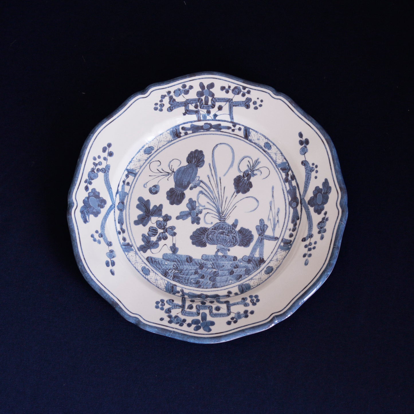 Blue and White Faenza Melamine Dinner Plate