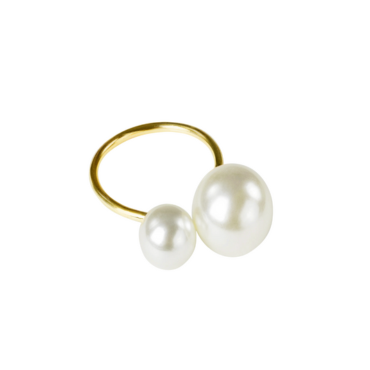 Gold and Faux Pearl Napkin Ring