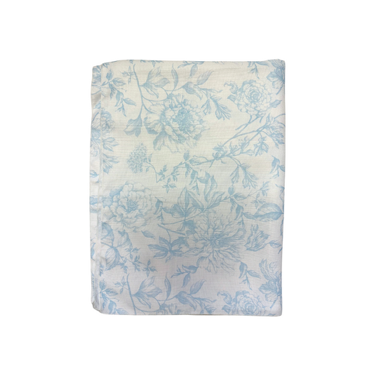 Light Blue Floral Bloom Tablecloth