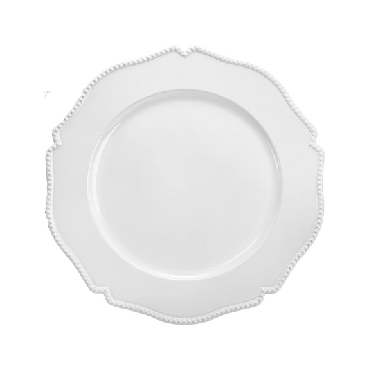 White Beaded Rim Charger