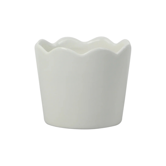 White Scallop 6 Inch Vessel