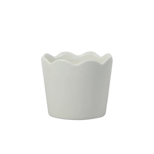 White Scallop 4 Inch Vessel