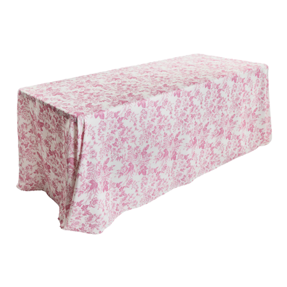Pink French Toile Rectangular Tablecloth