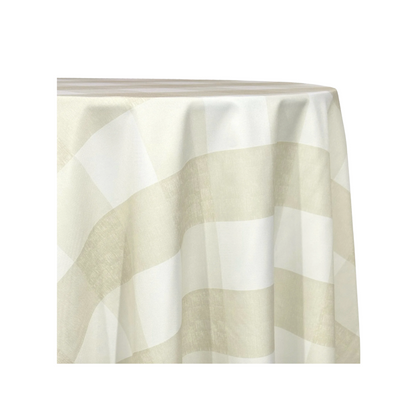 Taupe Check Rectangular Tablecloth