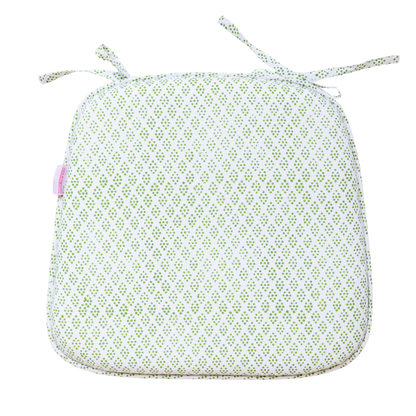 Tie Back Seat Cushion: Dottie in Green