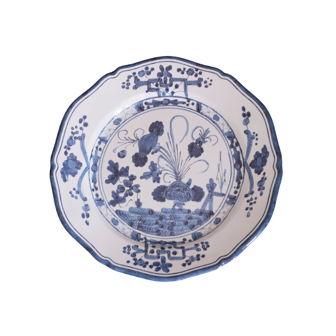 Blue and White Faenza Melamine Dinner Plate