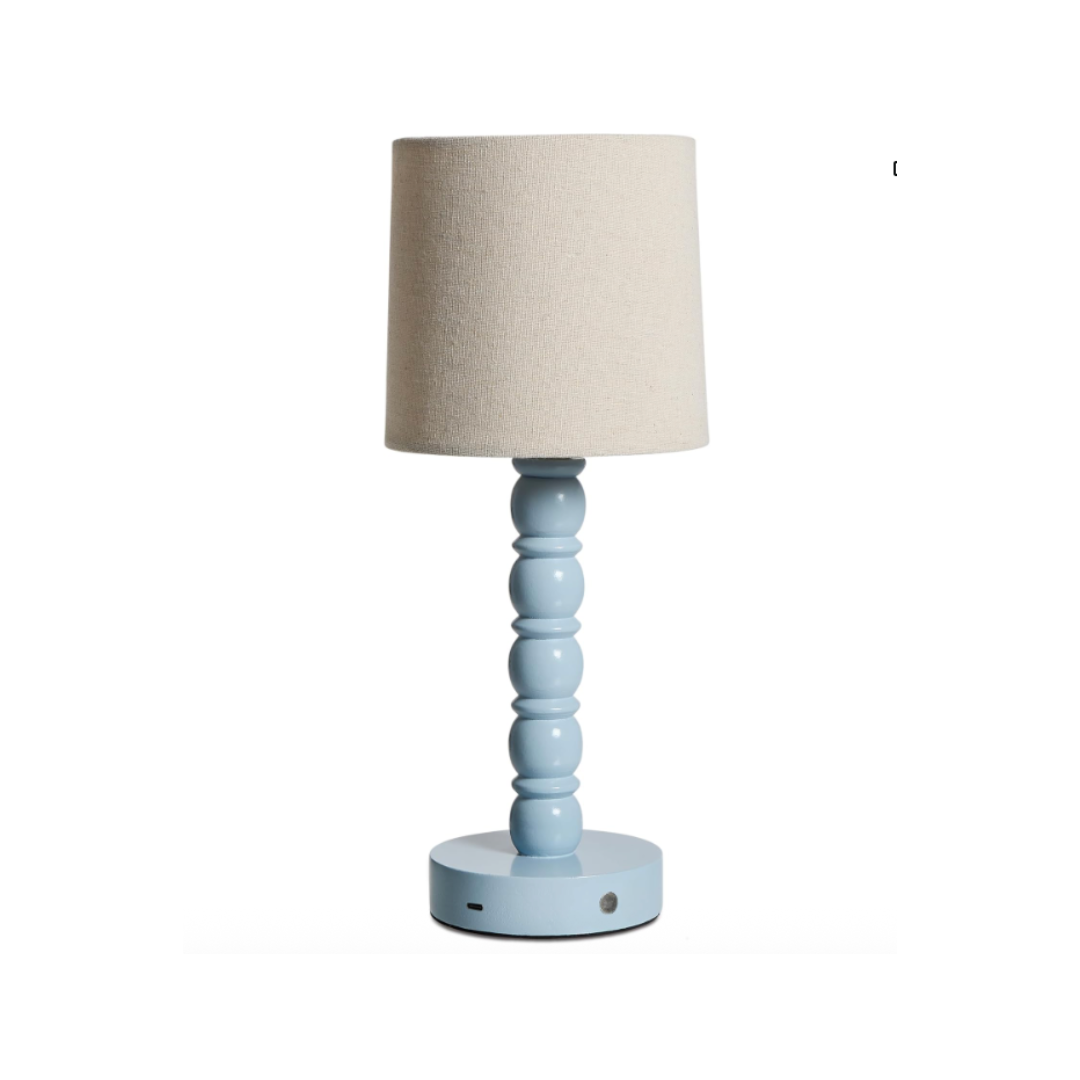 Wooden Rechargeable Table Lamp in Glossy Blue