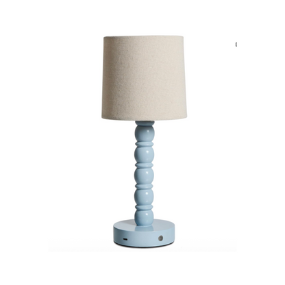 Wooden Rechargeable Table Lamp in Glossy Blue