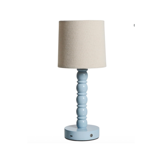 Wooden Rechargeable Table Lamp in Glossy Blue
