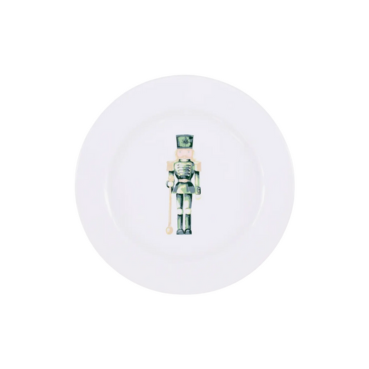 Watercolor Green Nutcracker Tree Ceramic Salad Plate