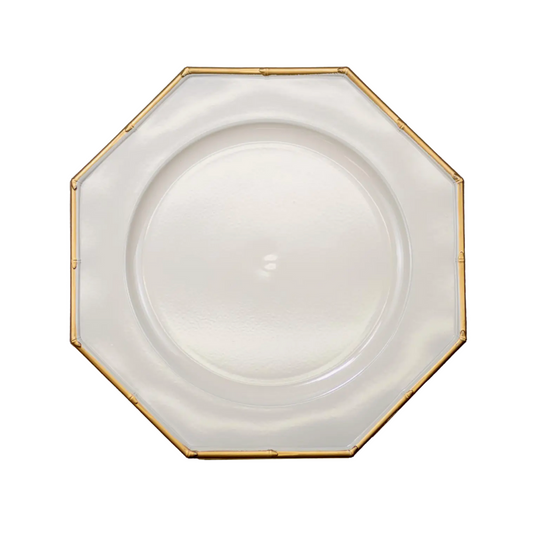 Cream and Gold Octagon Charger