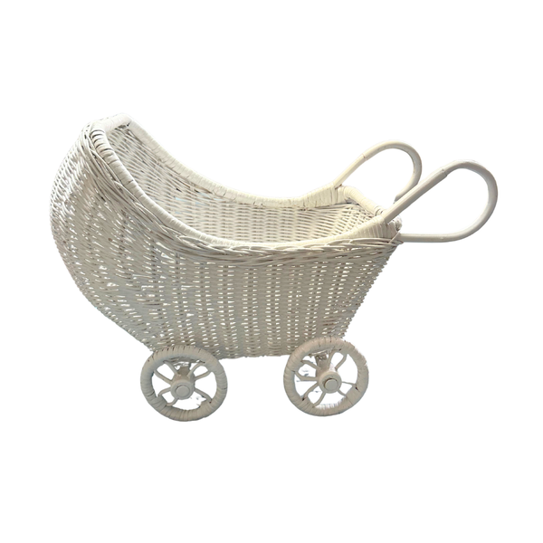 wicker baby carriage centerpiece Vintage Wicker Tabletop Carriage – Fete & Vignette