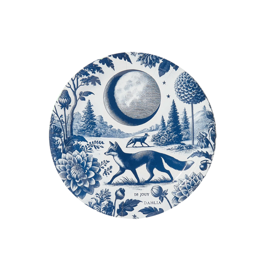 Foxy Dahlia Toile Dessert Paper Plates