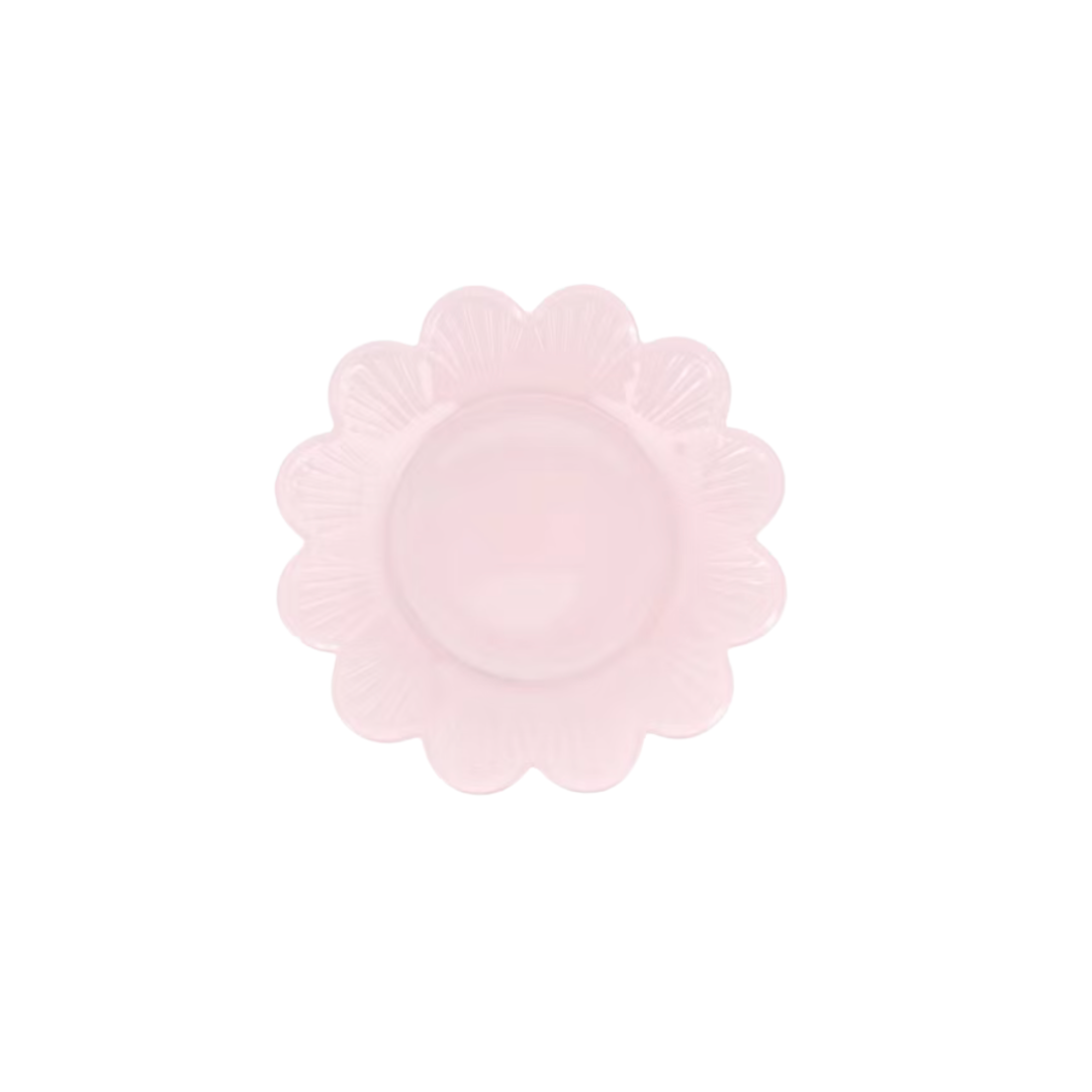 Light Pink Glass Flower Shaped Accent Plate