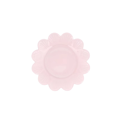 Light Pink Glass Flower Shaped Accent Plate