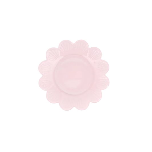 Light Pink Glass Flower Shaped Accent Plate