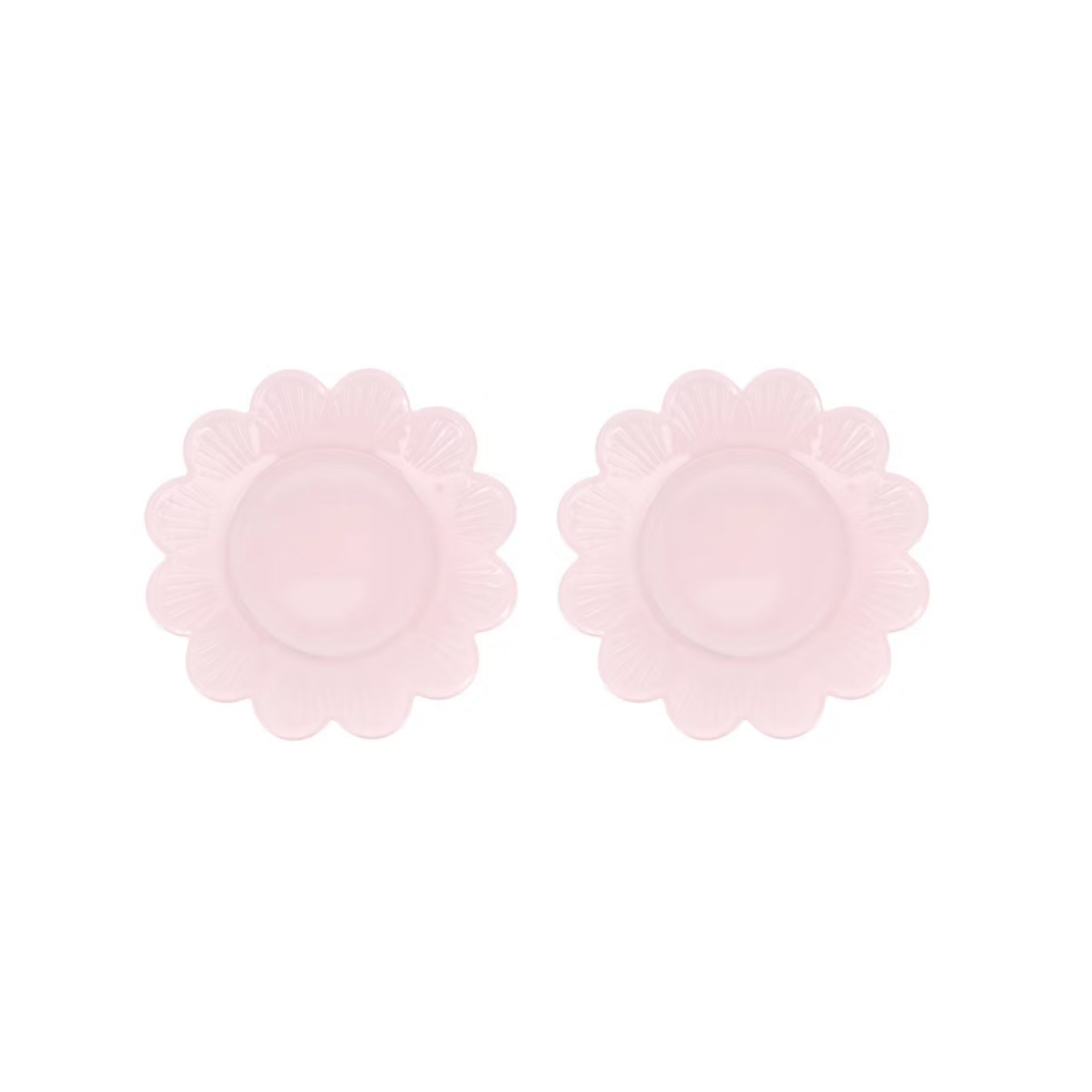 Light Pink Glass Flower Shaped Accent Plate