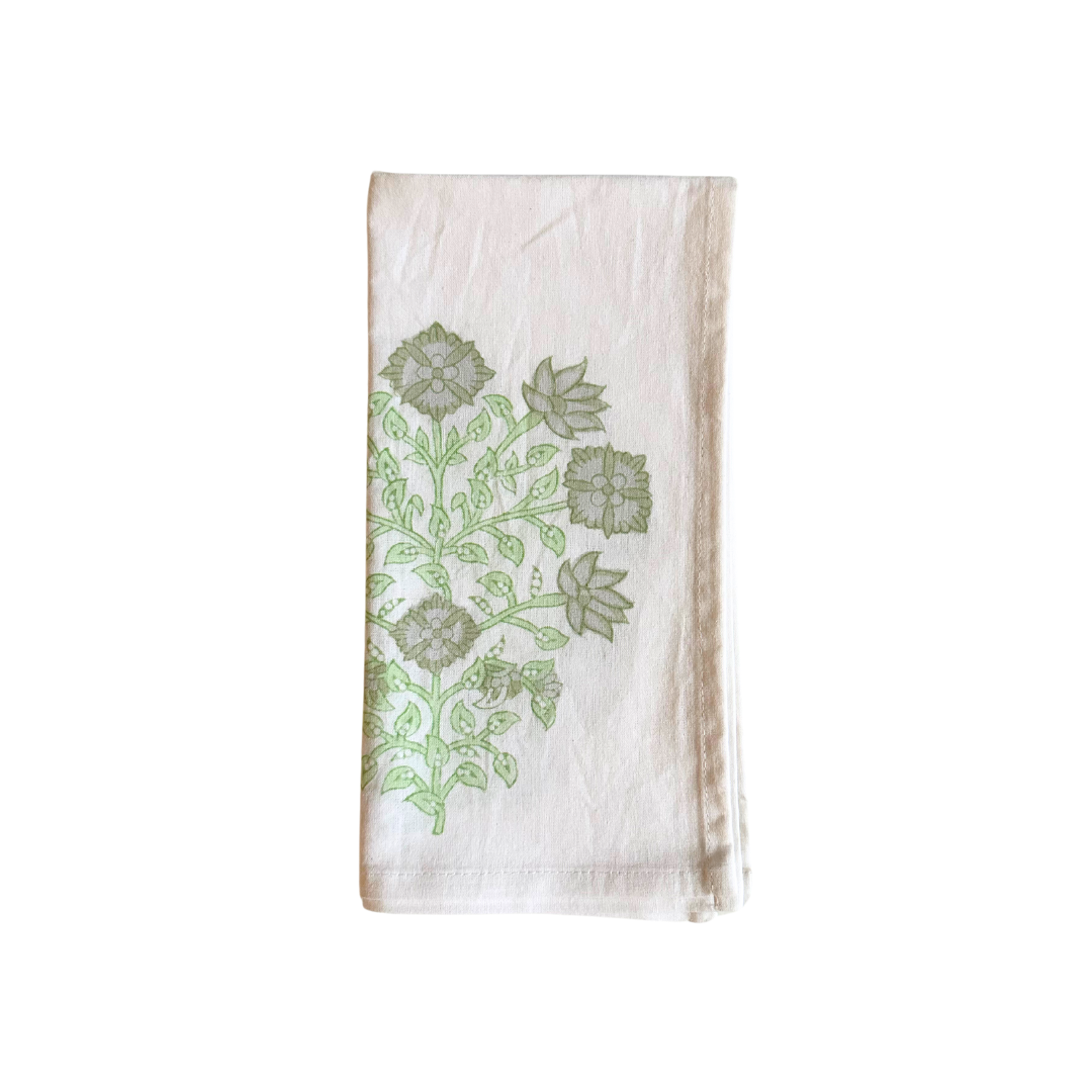 Julia Amory Large Scale Green Blockprint Napkin