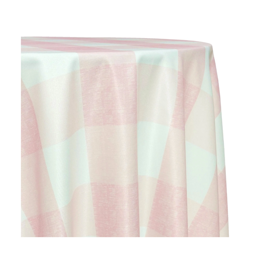 Dusty Rose Checker Gingham Rectangular Tablecloth