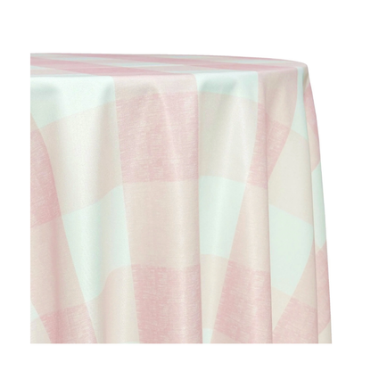 Dusty Rose Checker Gingham Rectangular Tablecloth