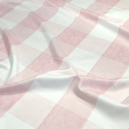 Dusty Rose Checker Gingham Rectangular Tablecloth