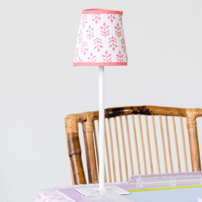 Rechargeable Table Lamp Shade: Sprig in Pink