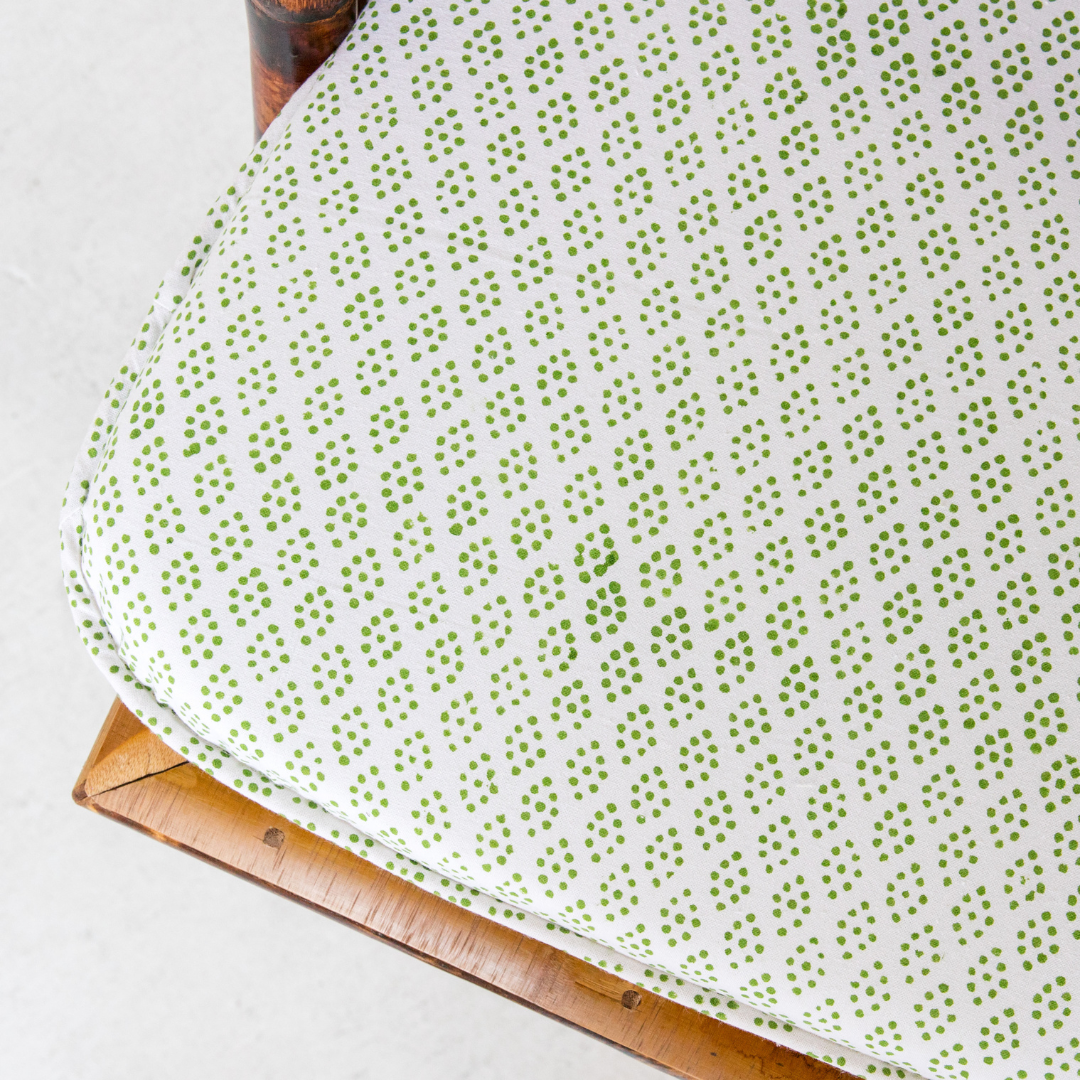 Tie Back Seat Cushion: Dottie in Green