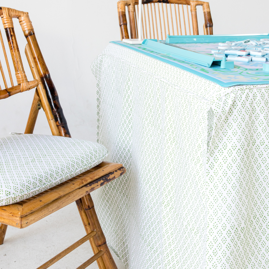 Tie Back Seat Cushion: Dottie in Green