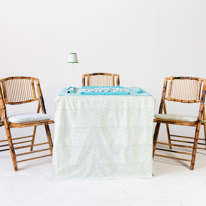 Tie Back Seat Cushion: Dottie in Green