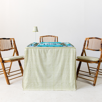 Full Length Fitted Card Tablecloth: Vines in Green