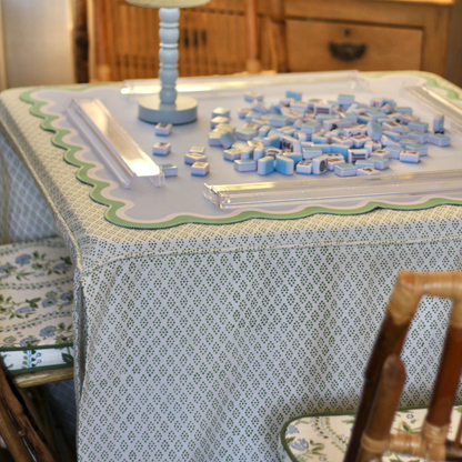 Full Length Card Tablecloth: Dottie in Green