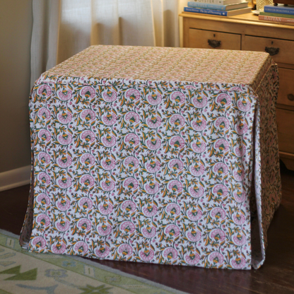 Full Length Fitted Card Tablecloth: Petal Whorl in Pink