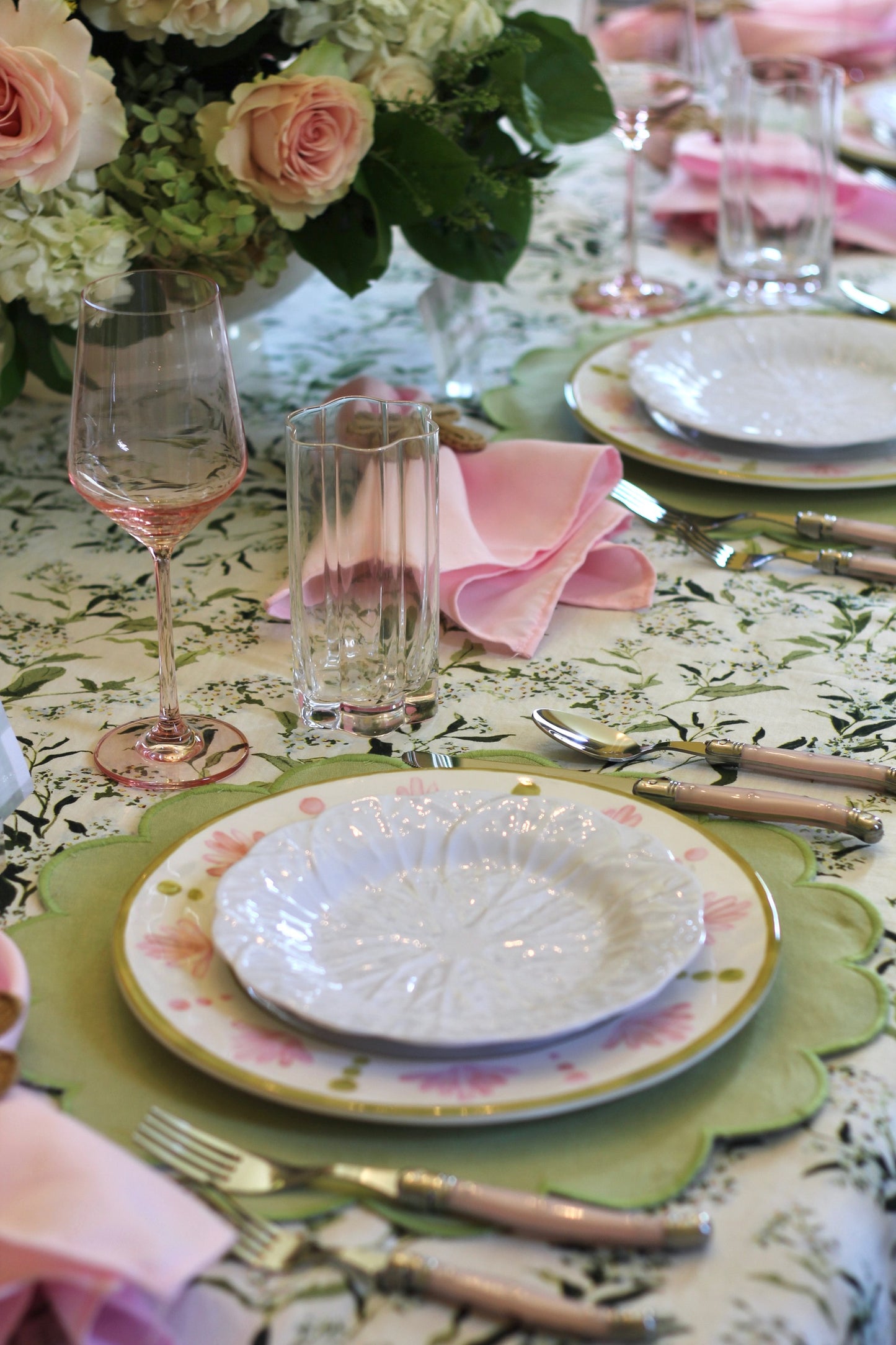 Pink and Green Melamine Dinner Plate