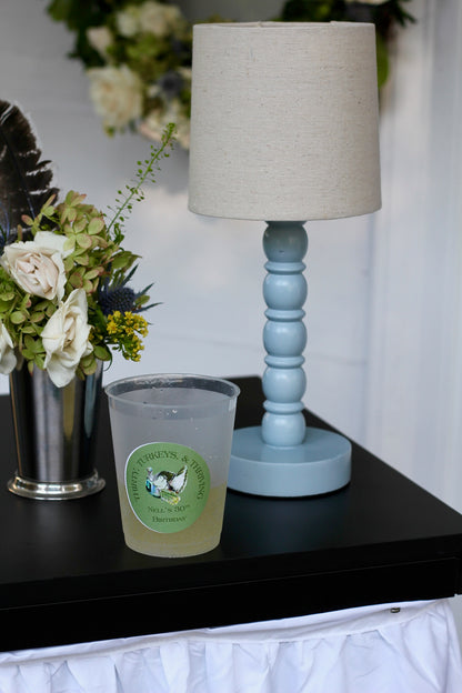 Wooden Rechargeable Table Lamp in Glossy Blue