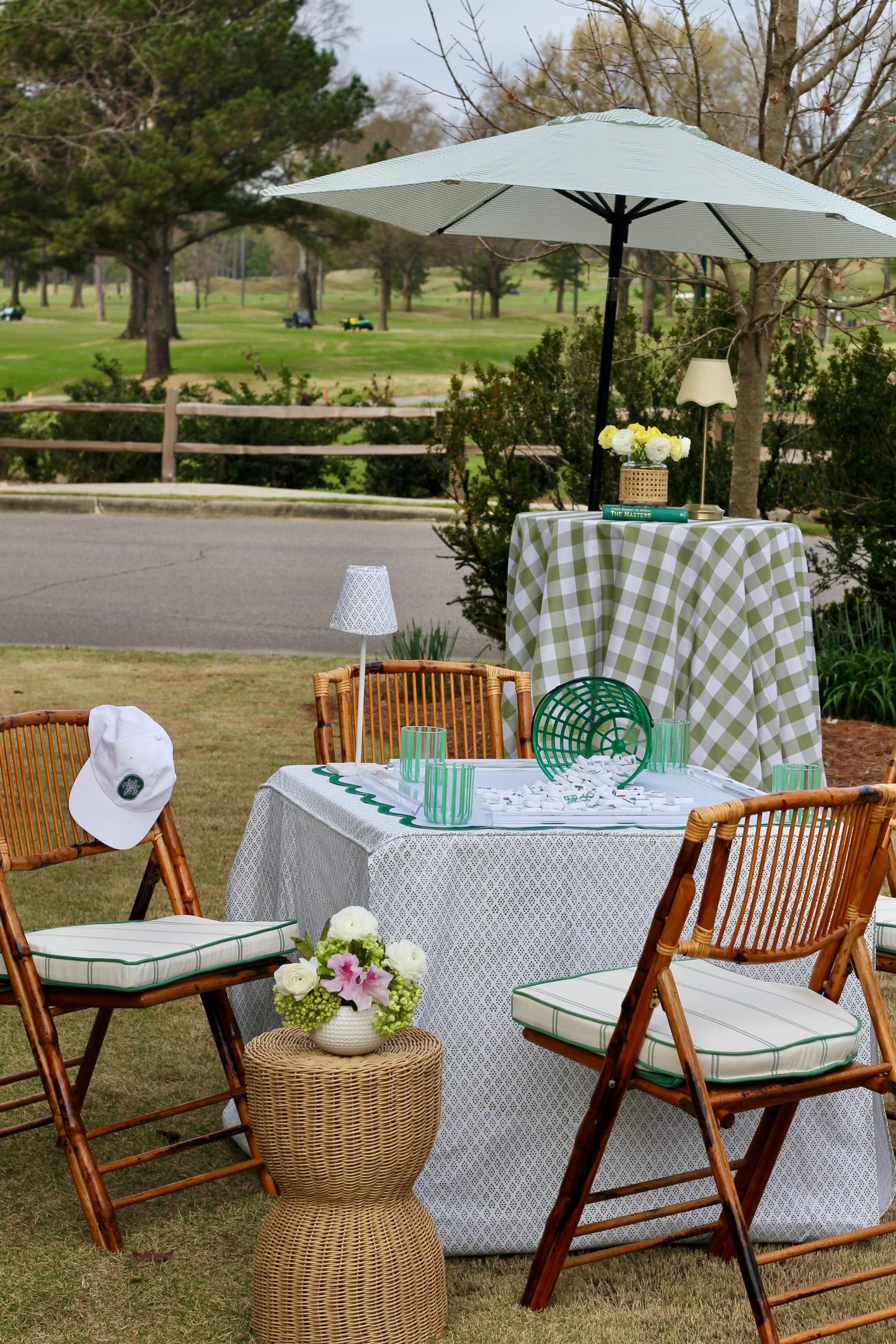 Full Length Card Tablecloth: Dottie in Green