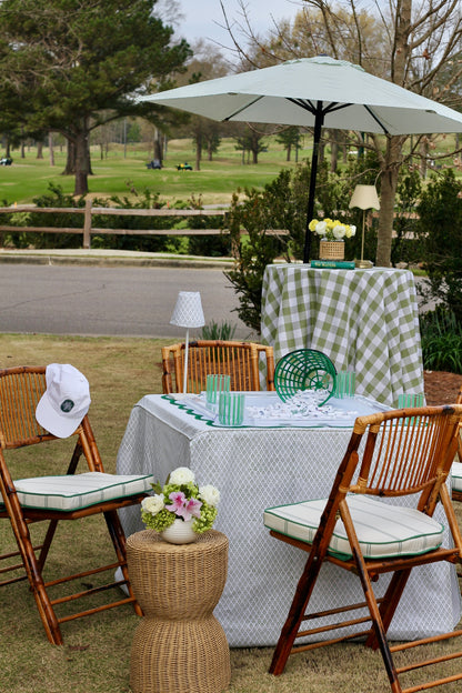 Full Length Card Tablecloth: Dottie in Green