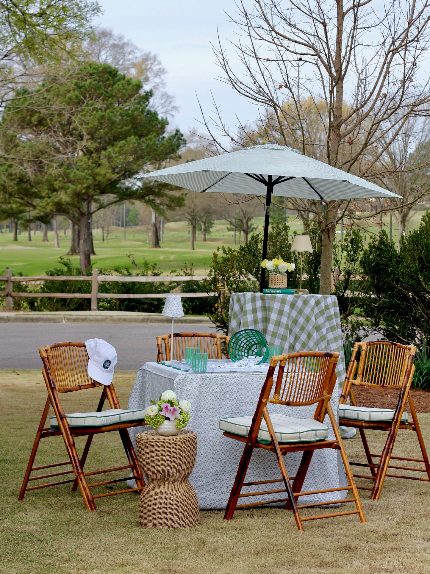 Full Length Card Tablecloth: Dottie in Green