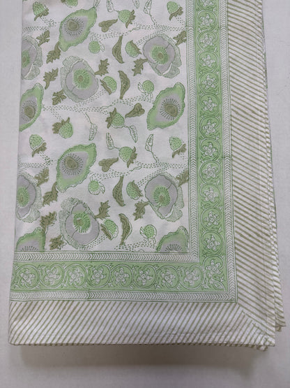 Julia Amory Green Printed Rectangular Tablecloth