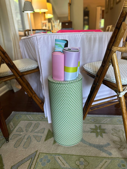 Blue and White Fishscale Mahjong Mat Holder (Umbrella Stand)