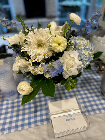 Blue and White Gingham Runner