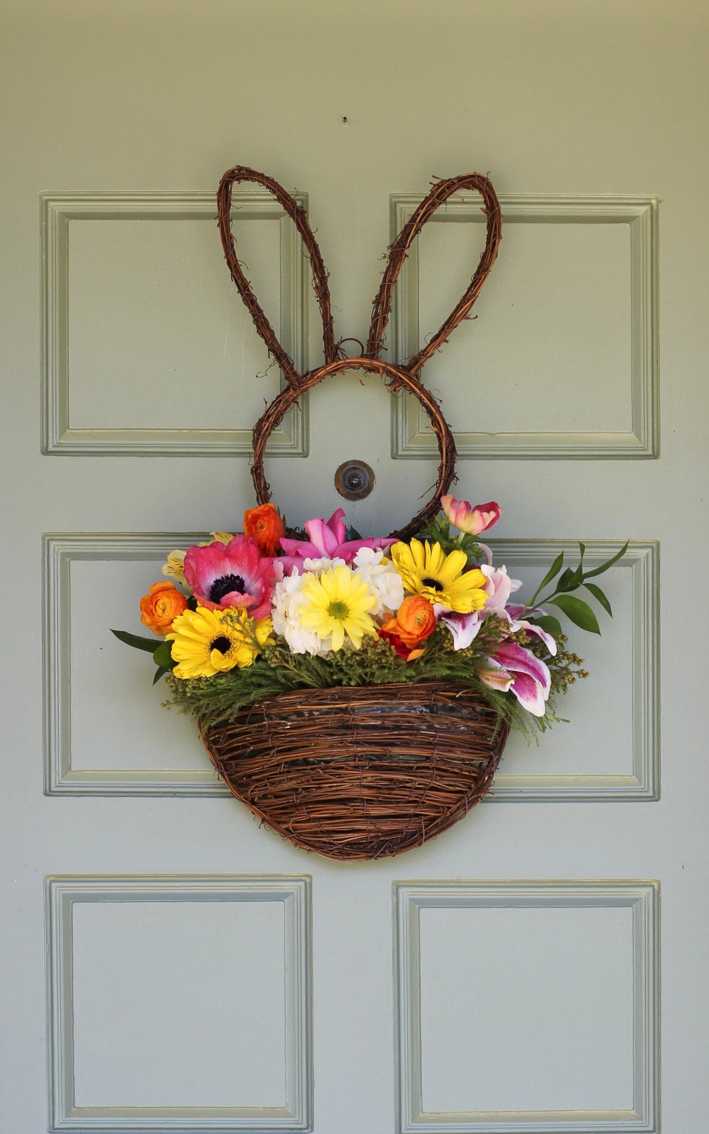 25" Bunny Basket with Flowers Easter Pre-Order