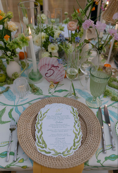 Maison Venu Tuileries Rectangle Tablecloth in Garden