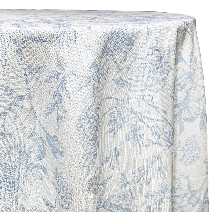 Light Blue Floral Bloom Tablecloth